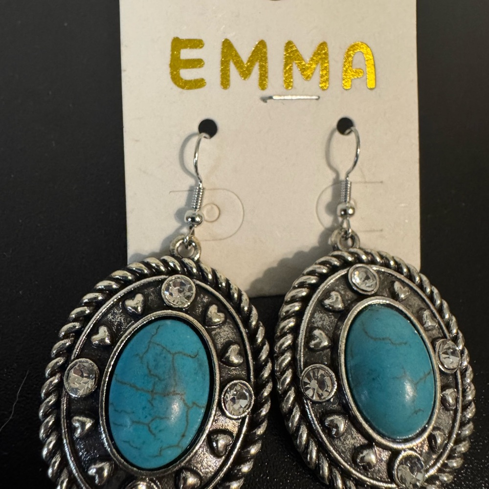 Western Silver and Turquoise Earrings